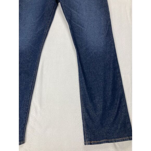 Levi's 501 Blue Dark Wash Button Fly Straight Leg Original Fit Jean Mens 42 x 32 - Picture 6 of 12